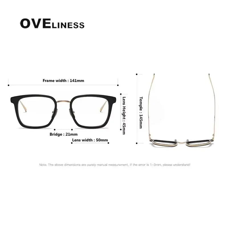 Unisex Square Full Rim Titanium Prescription Glasses 14150 — view 2 | Rx Spectacle