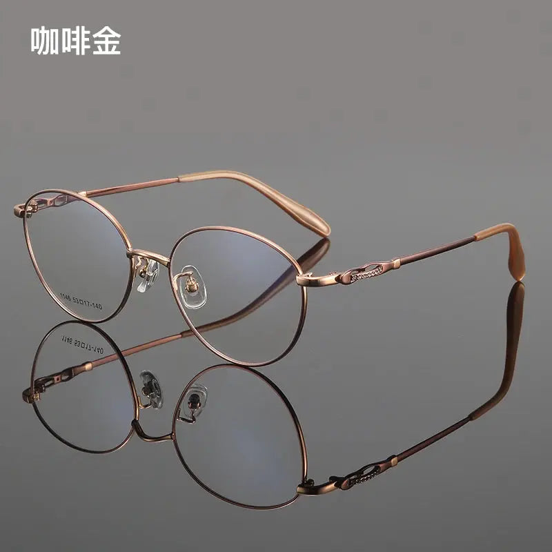 Women's Oval Full Rim Alloy Prescription Glasses 661146 — view 4 | Rx Spectacle