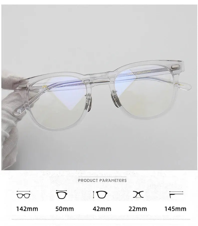 Unisex Square Full Rim Titanium Prescription Glasses 94142 — view 2 | Rx Spectacle