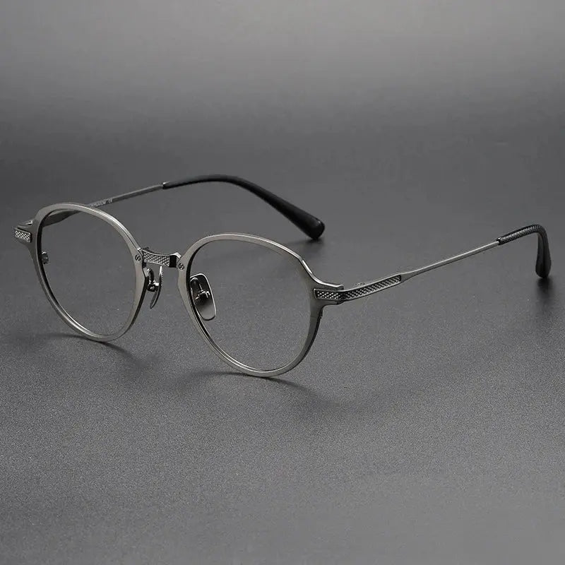 Unisex Oval Full Rim Titanium Prescription Glasses 55426 — view 7 | Rx Spectacle