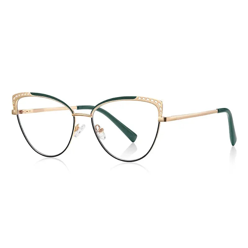 Women's Cat Eye Full Rim Alloy Prescription Glasses 843107 — view 8 | Rx Spectacle