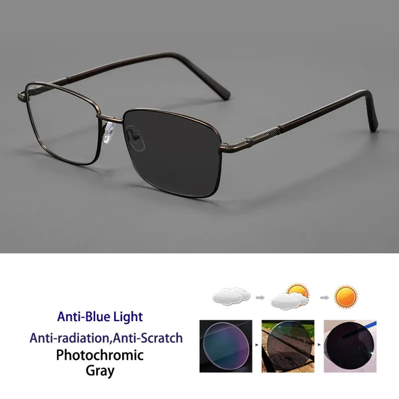 Women's Square Full Rim Alloy Reading Glasses 77021 — view 5 | Rx Spectacle