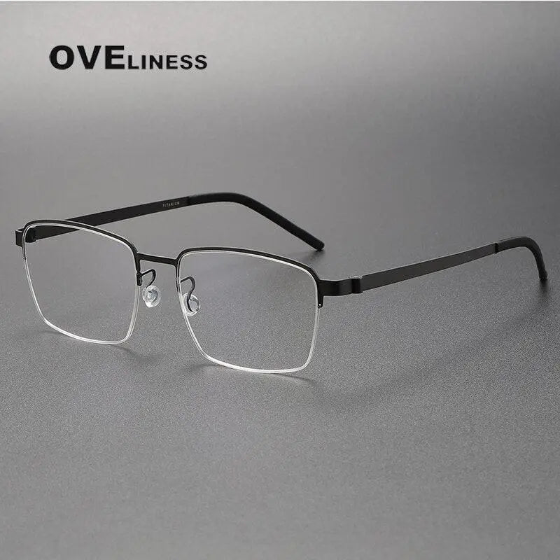 Unisex Square Full Rim Titanium Prescription Glasses 7426 — view 7 | Rx Spectacle