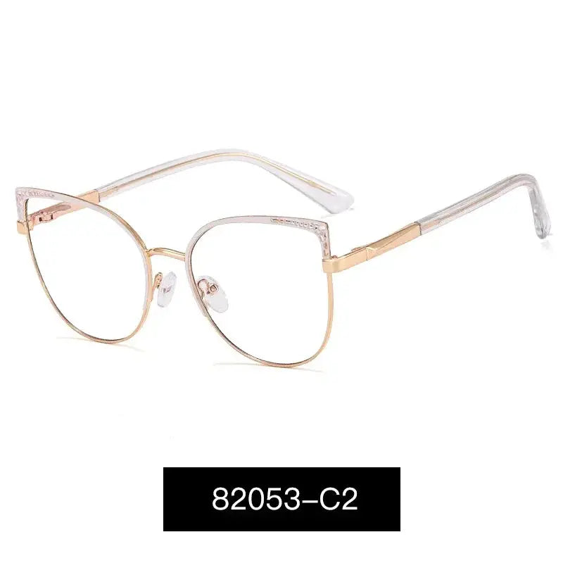 Women's Cat Eye Full Rim Alloy Prescription Glasses 82053 — view 4 | Rx Spectacle