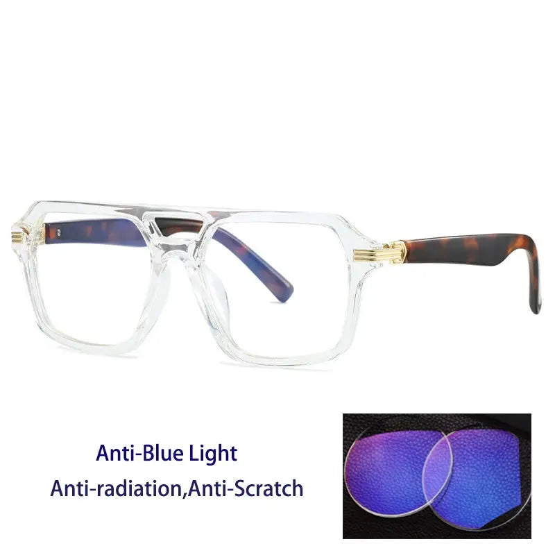 Unisex Square Full Rim TR90 Double Bridge Prescription Glasses 225900 — view 7 | Rx Spectacle
