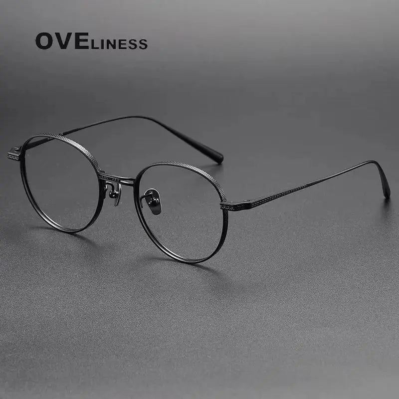 Unisex Oval Full Rim Titanium Prescription Glasses 43043 — view 6 | Rx Spectacle