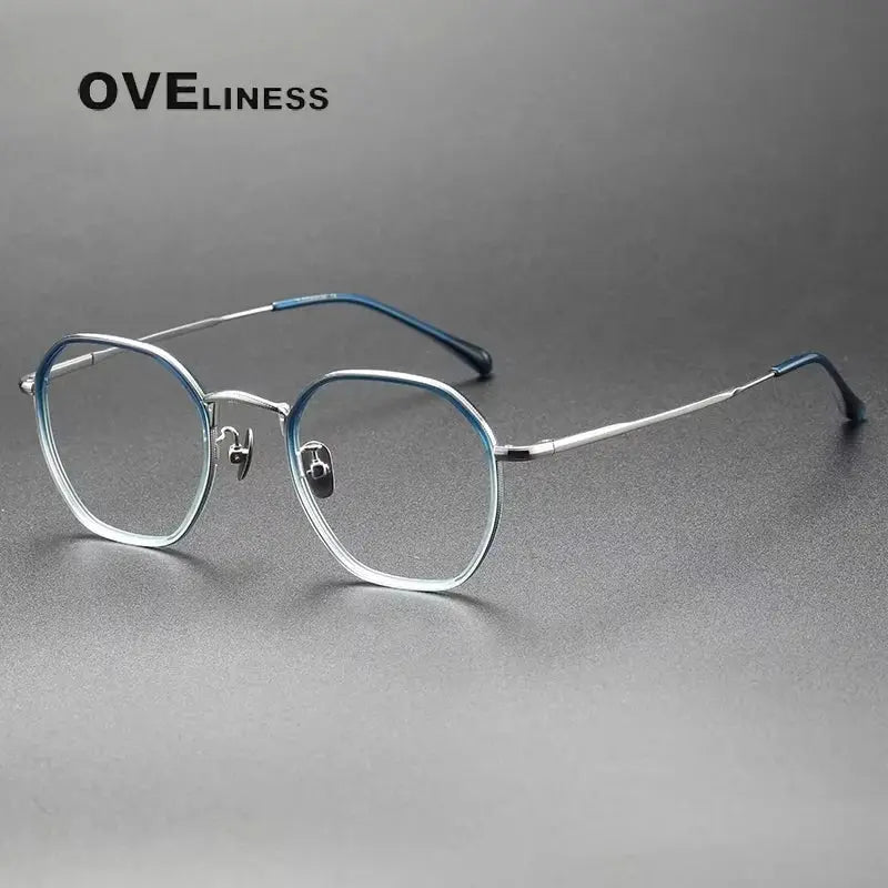 Women's Polygon Full Rim Titanium Prescription Glasses 28502 — view 7 | Rx Spectacle