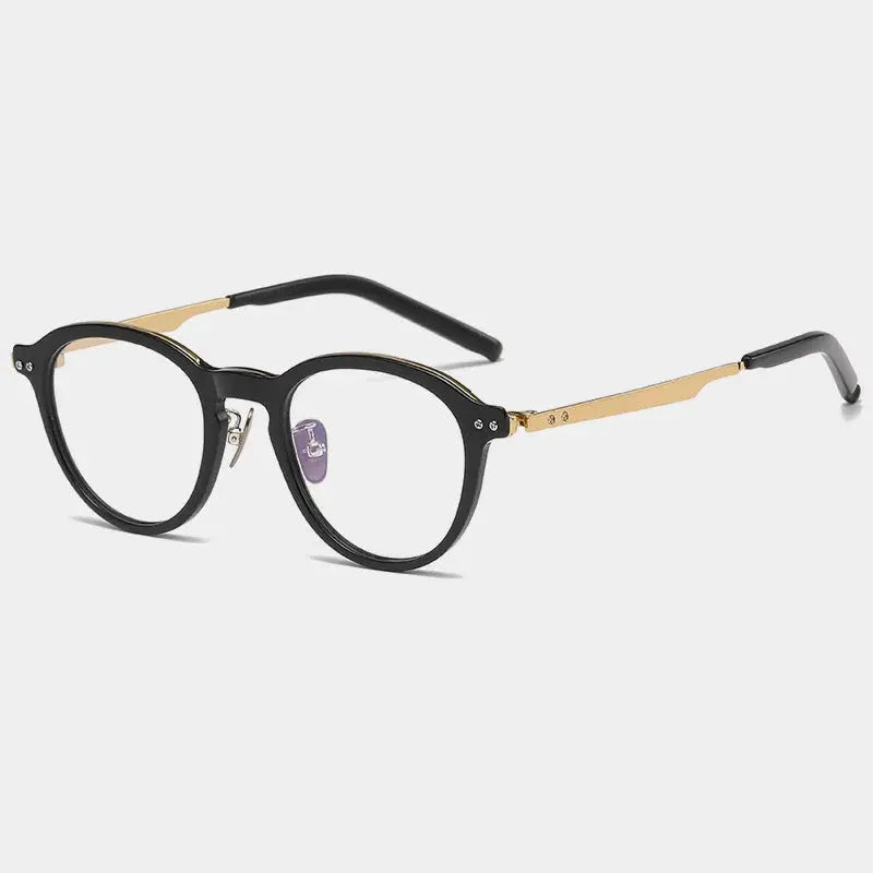 Unisex Round Full Rim Titanium Prescription Glasses 94113 — view 4 | Rx Spectacle