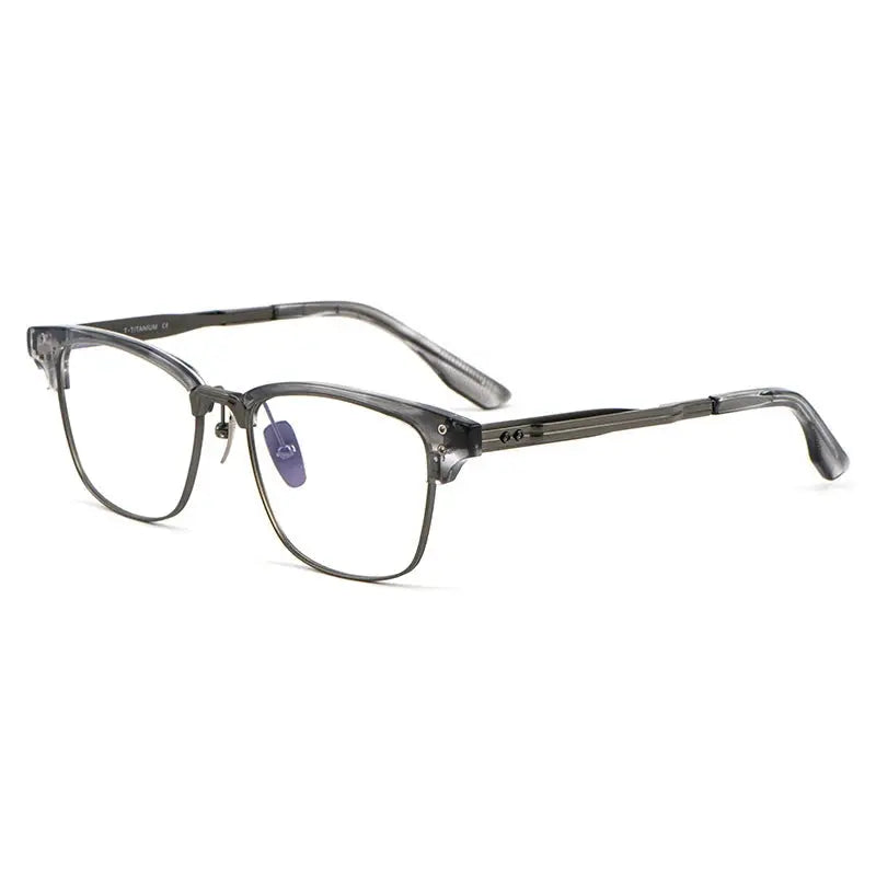 Men's Square Full Rim Titanium Oversized Prescription Glasses 499132 — view 3 | Rx Spectacle