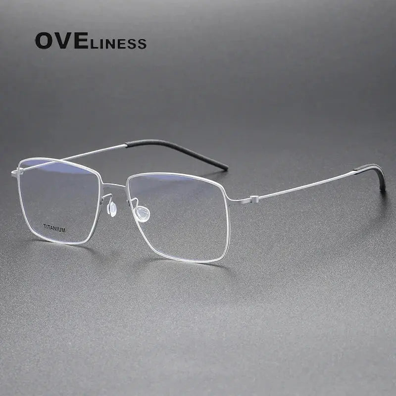 Unisex Square Full Rim Titanium Screwless Prescription Glasses 925508 — view 7 | Rx Spectacle