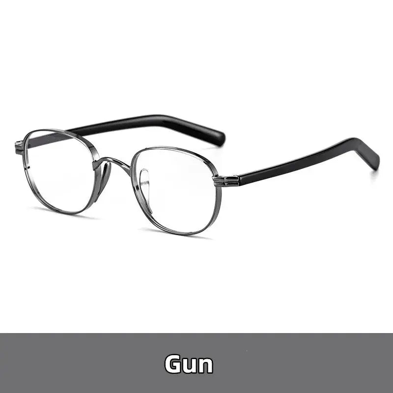 Unisex Round Full Rim Titanium Reading Glasses 8017 — view 6 | Rx Spectacle