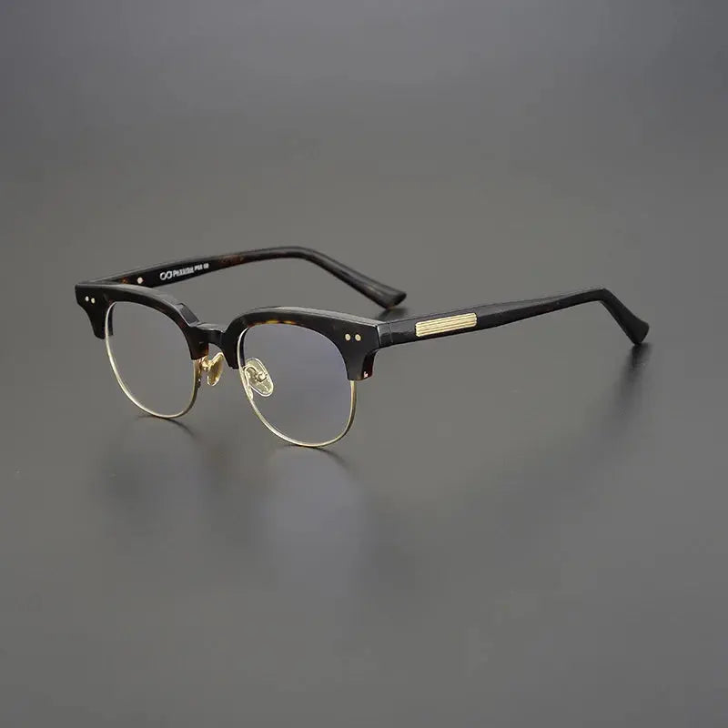 Unisex Square Semi-Rimless Acetate Prescription Glasses 15022 — view 9 | Rx Spectacle