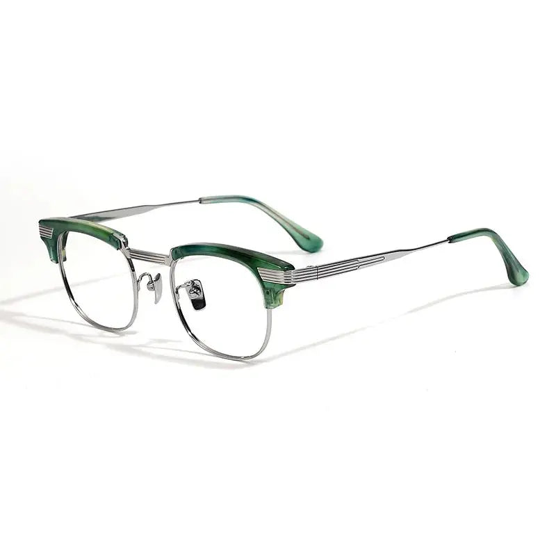 Unisex Oval Full Rim Titanium Prescription Glasses 42909 — view 2 | Rx Spectacle