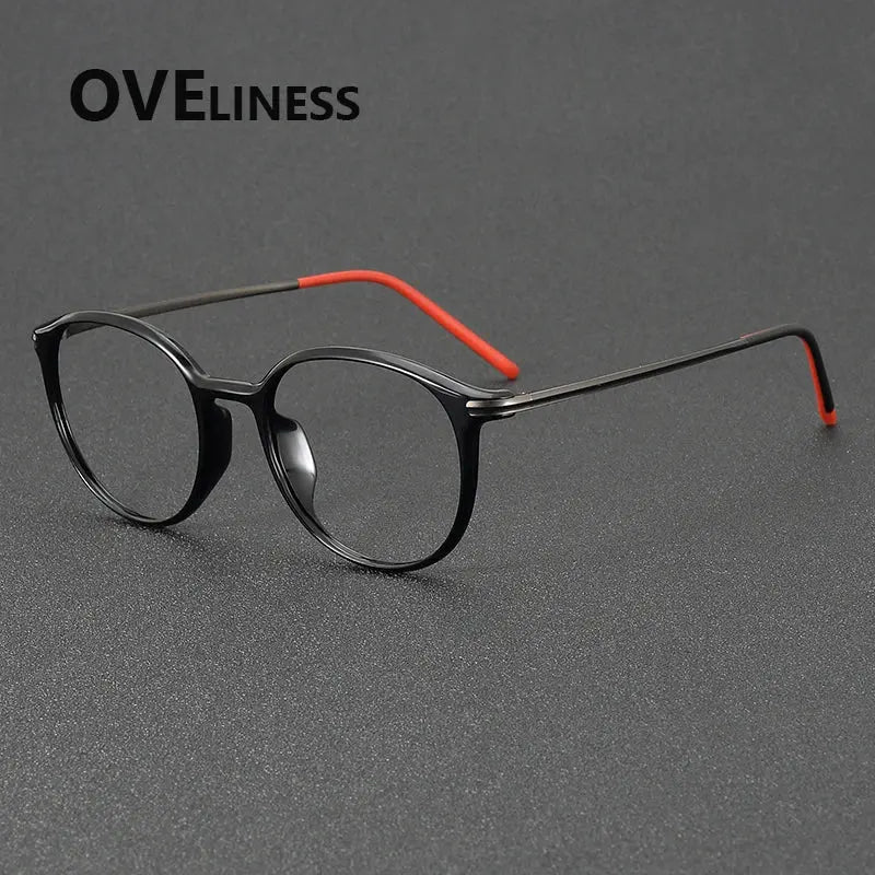 Women's Round Full Rim Titanium Prescription Glasses 72352 — view 6 | Rx Spectacle