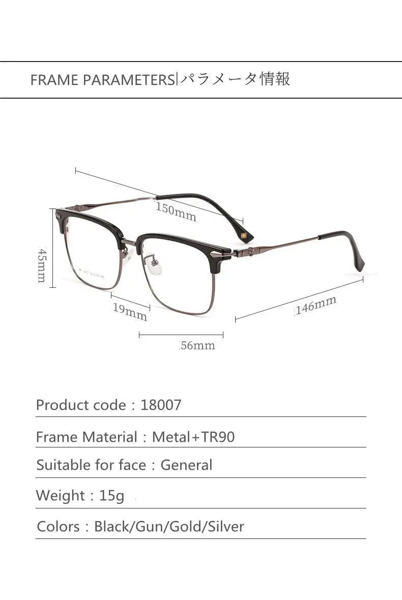 Unisex Square Full Rim TR90 Reading Glasses 18007 — view 9 | Rx Spectacle