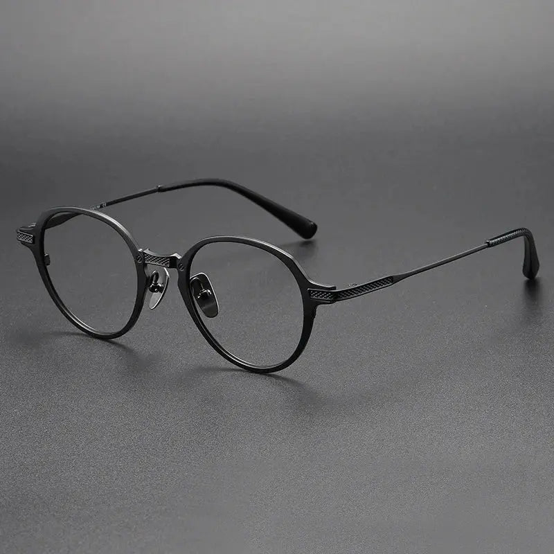 Unisex Oval Full Rim Titanium Prescription Glasses 55426 — view 4 | Rx Spectacle