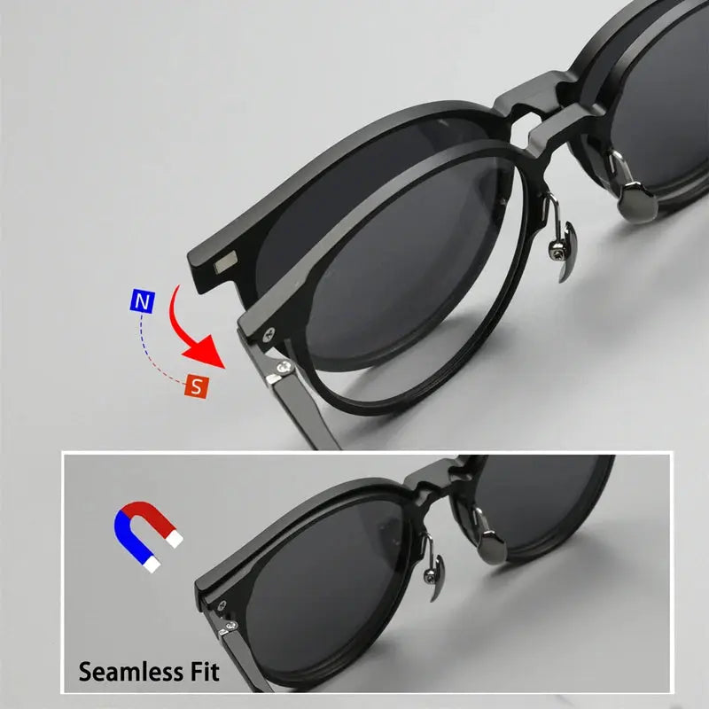 Unisex Round Full Rim TR90 Clip-On Prescription Glasses 9016 — view 2 | Rx Spectacle