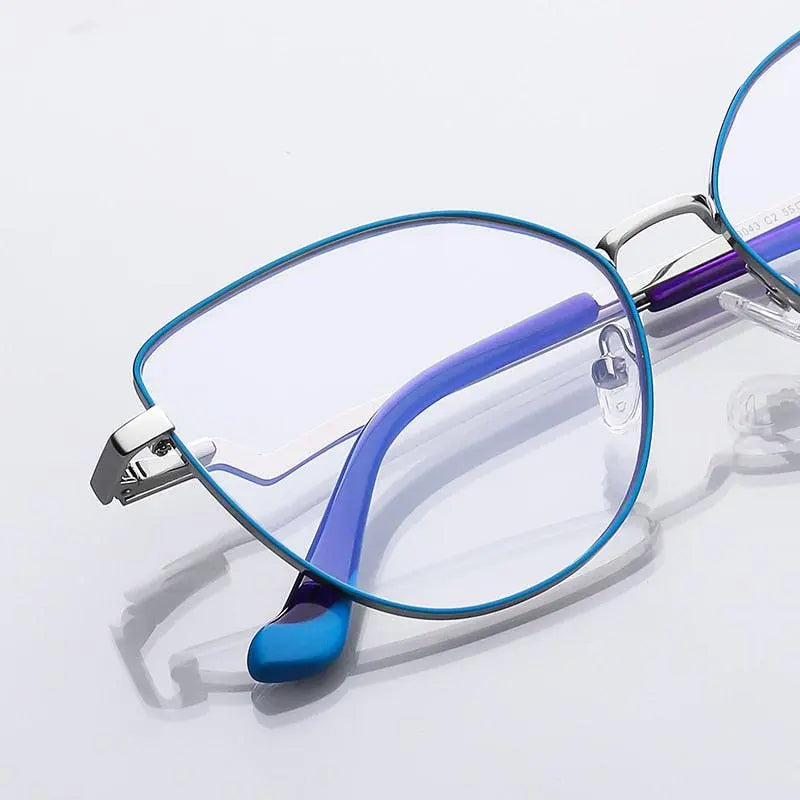 Women's Cat Eye Full Rim Alloy Prescription Glasses 3043 — view 7 | Rx Spectacle