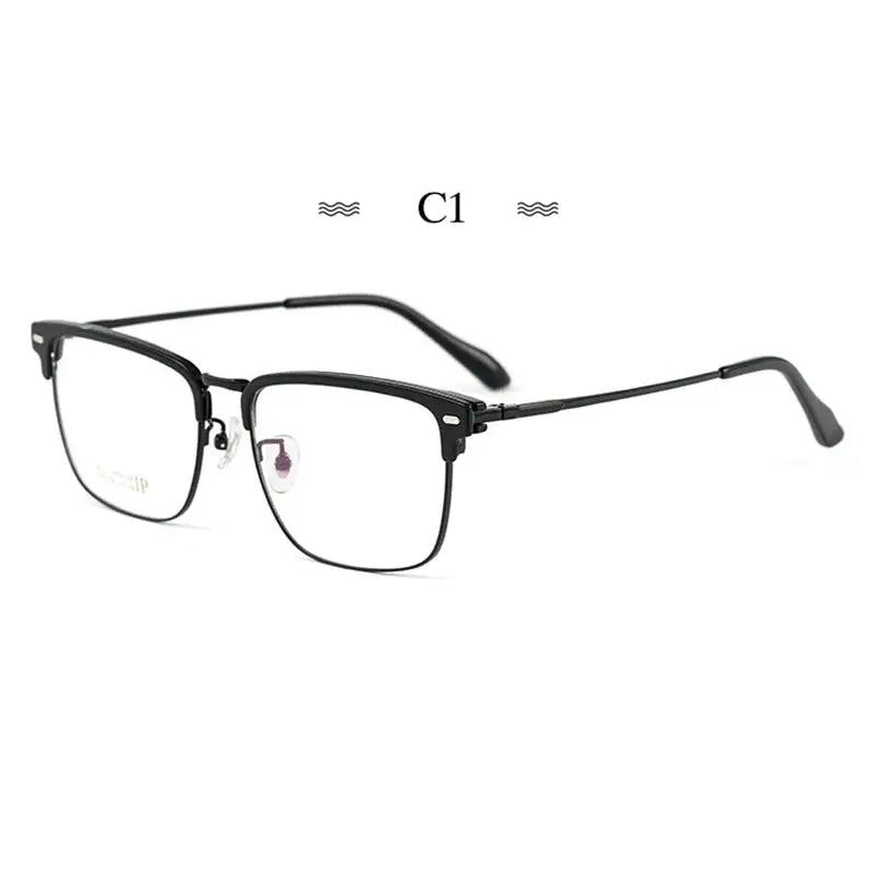 Men's Square Full Rim Titanium Prescription Glasses 232044 — view 5 | Rx Spectacle