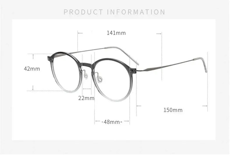 Unisex Round Full Rim Titanium Prescription Glasses 16541 — view 2 | Rx Spectacle