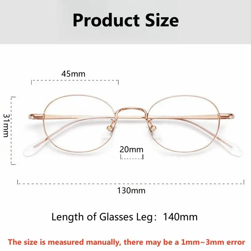 Women's Oval Full Rim Titanium Prescription Glasses 91312 — view 2 | Rx Spectacle