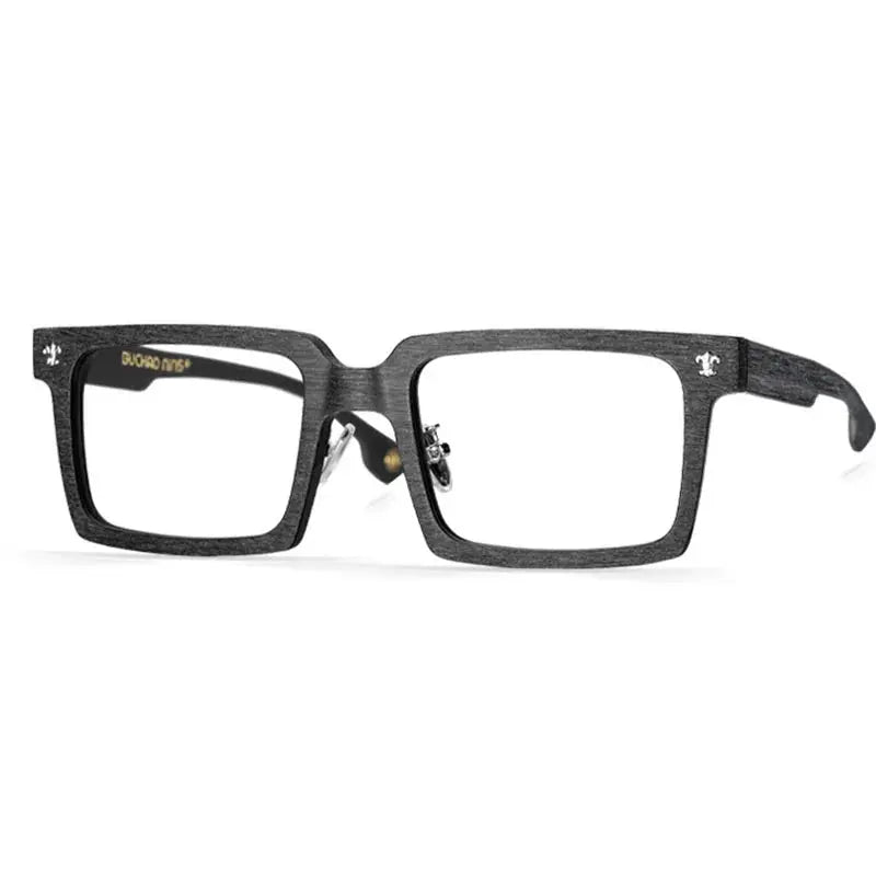 Unisex Square Full Rim Wood Oversized Prescription Glasses 10959 — view 6 | Rx Spectacle