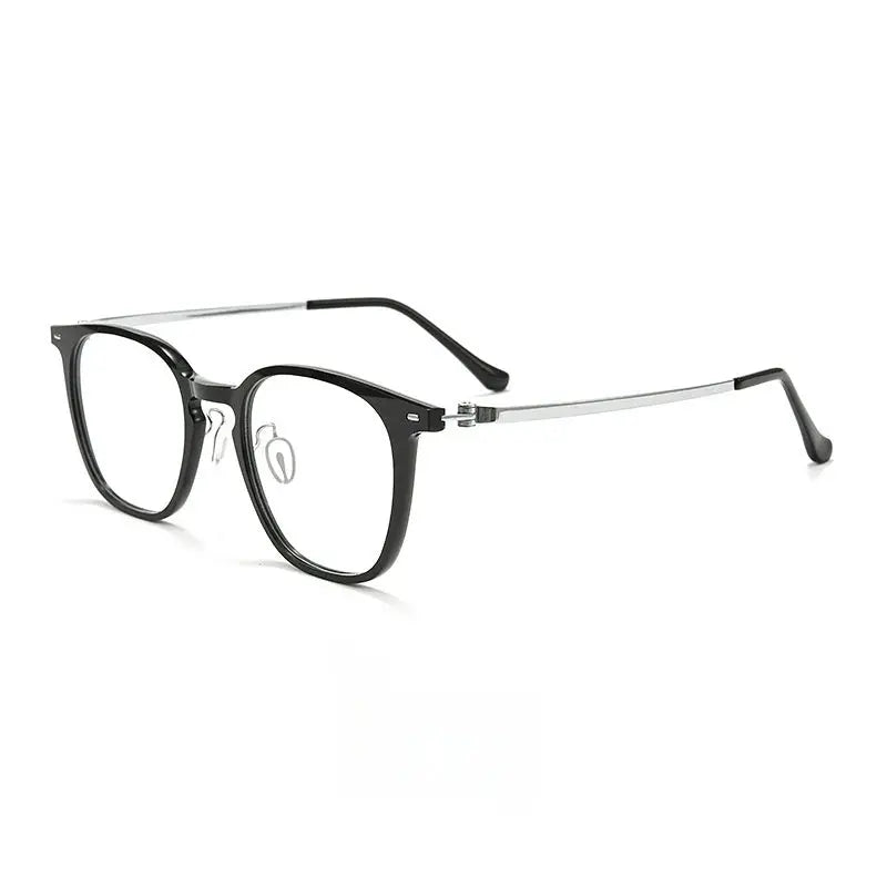 Unisex Square Full Rim Titanium Prescription Glasses Y9613 — view 6 | Rx Spectacle