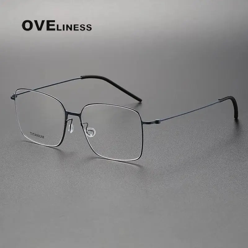 Unisex Square Full Rim Titanium Screwless Prescription Glasses 65535 — view 5 | Rx Spectacle