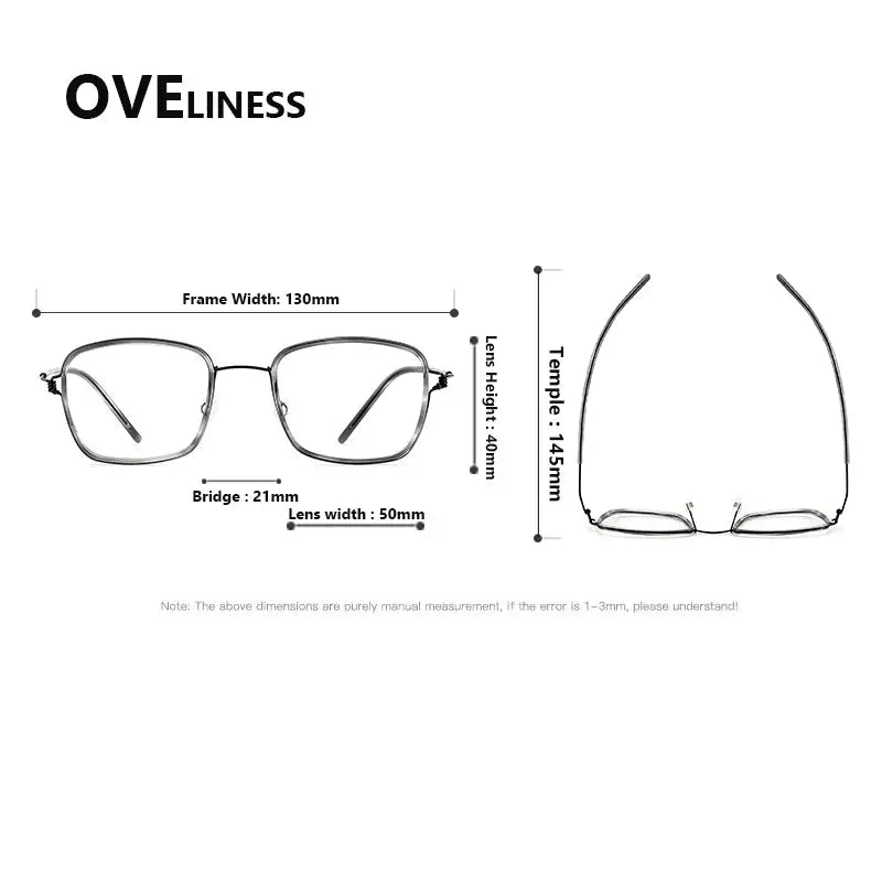 Women's Square Full Rim Titanium Prescription Glasses 381045 — view 2 | Rx Spectacle