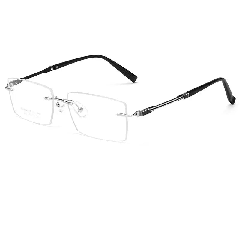Women's Square Rimless Titanium Prescription Glasses 553517 — view 5 | Rx Spectacle
