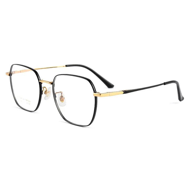 Women's Polygon Full Rim Titanium Prescription Glasses 50589 — view 4 | Rx Spectacle