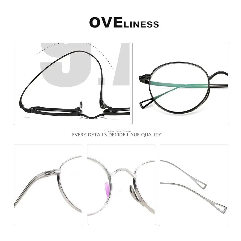 Unisex Round Full Rim Titanium Prescription Glasses 10518 — view 6 | Rx Spectacle