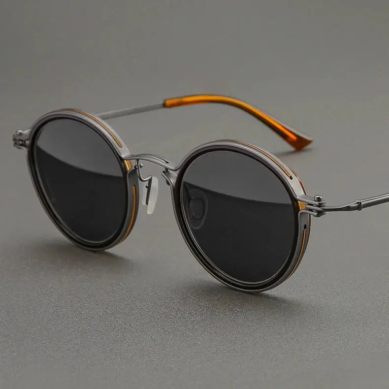 Men's Round Full Rim Titanium Prescription Glasses 45860 — view 9 | Rx Spectacle