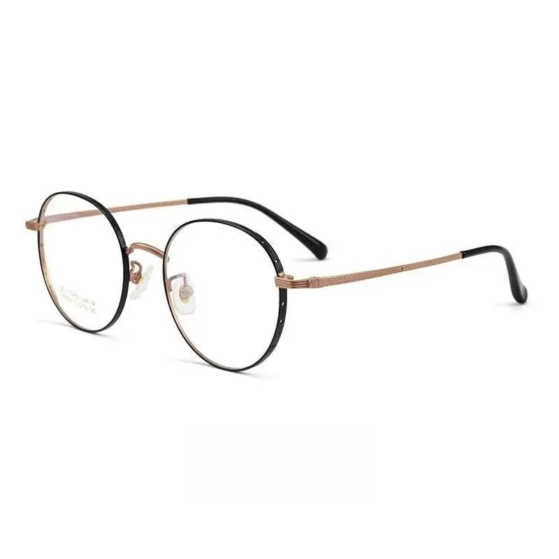 Unisex Round Full Rim Titanium Prescription Glasses 95955bt — view 7 | Rx Spectacle