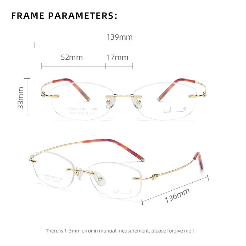 Women's Oval Rimless Alloy Prescription Glasses 85874 — view 2 | Rx Spectacle