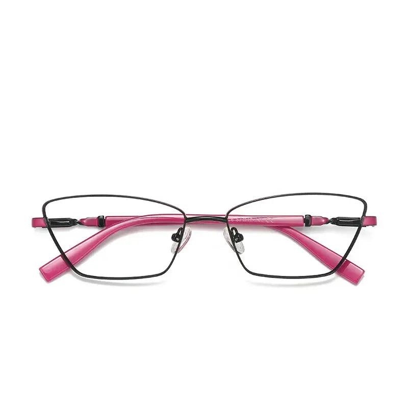Women's Cat Eye Full Rim Alloy Prescription Glasses Y3012 — view 10 | Rx Spectacle