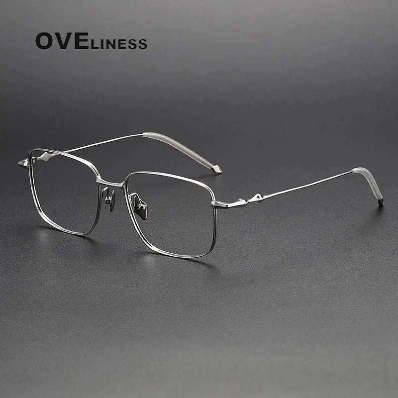 Men's Square Full Rim Titanium Oversized Prescription Glasses 14818 — view 3 | Rx Spectacle