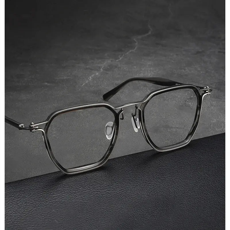 Men's Polygon Full Rim Titanium Prescription Glasses 458671 — view 1 | Rx Spectacle