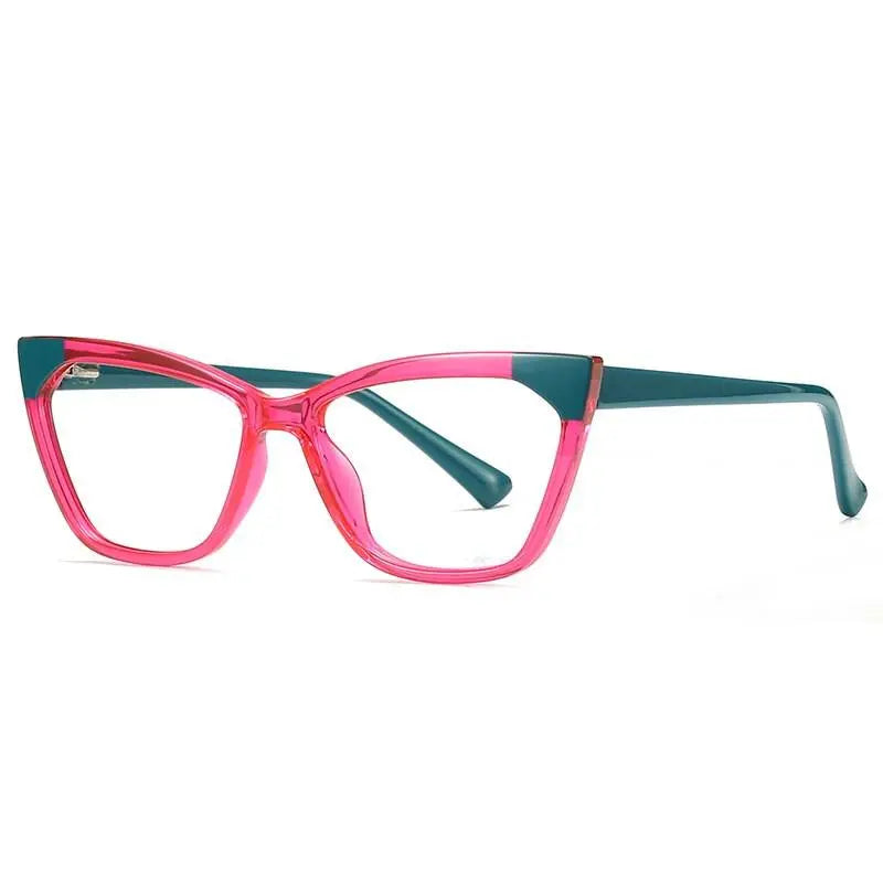 Women's Cat Eye Full Rim Titanium Prescription Glasses 2040 — view 2 | Rx Spectacle