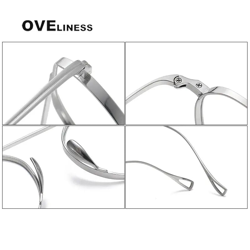 Unisex Square Full Rim Titanium Flat Top Prescription Glasses 9503 — view 4 | Rx Spectacle