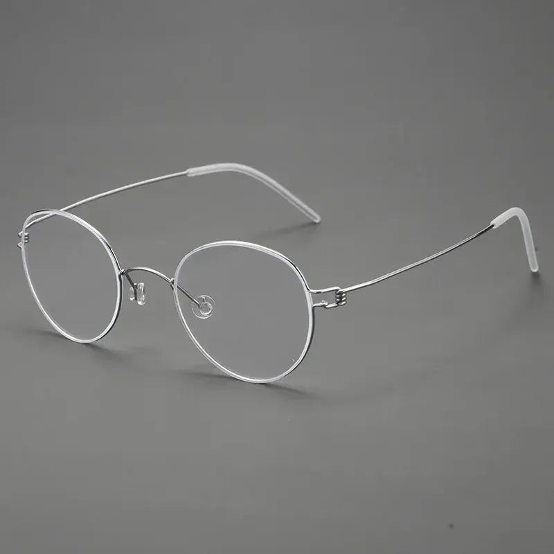 Women's Oval Full Rim Titanium Screwless Prescription Glasses 70178 — view 5 | Rx Spectacle