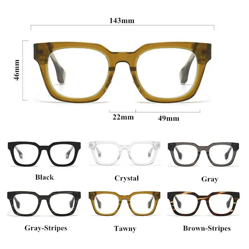 Unisex Square Full Rim Acetate Prescription Glasses 63475 — view 2 | Rx Spectacle