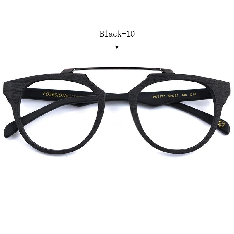 Men's Round Full Rim Titanium Double Bridge Prescription Glasses 036100 — view 3 | Rx Spectacle