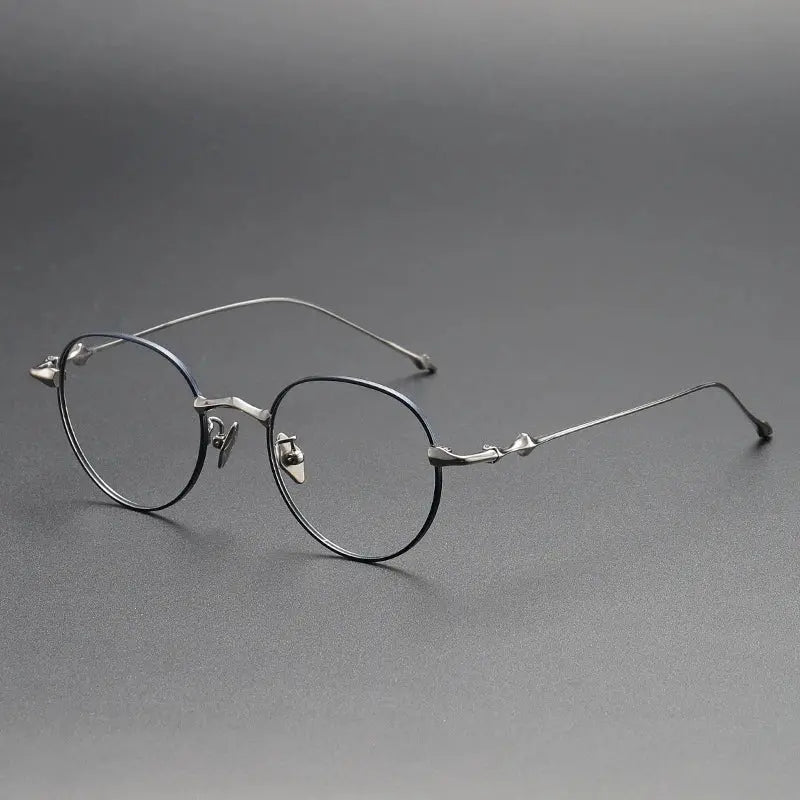 Unisex Round Full Rim Titanium Prescription Glasses 614701 — view 4 | Rx Spectacle