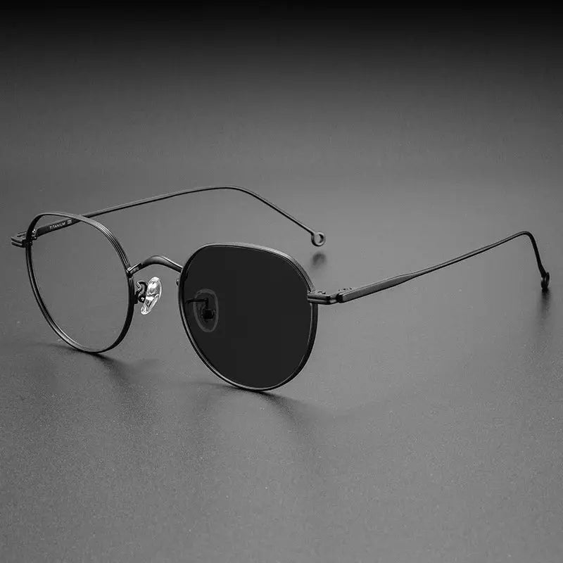 Women's Round Full Rim Titanium Flat Top Reading Glasses 513125 — view 5 | Rx Spectacle