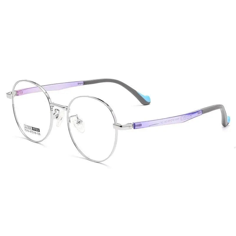 Unisex Round Full Rim Titanium Prescription Glasses 7519S — view 8 | Rx Spectacle