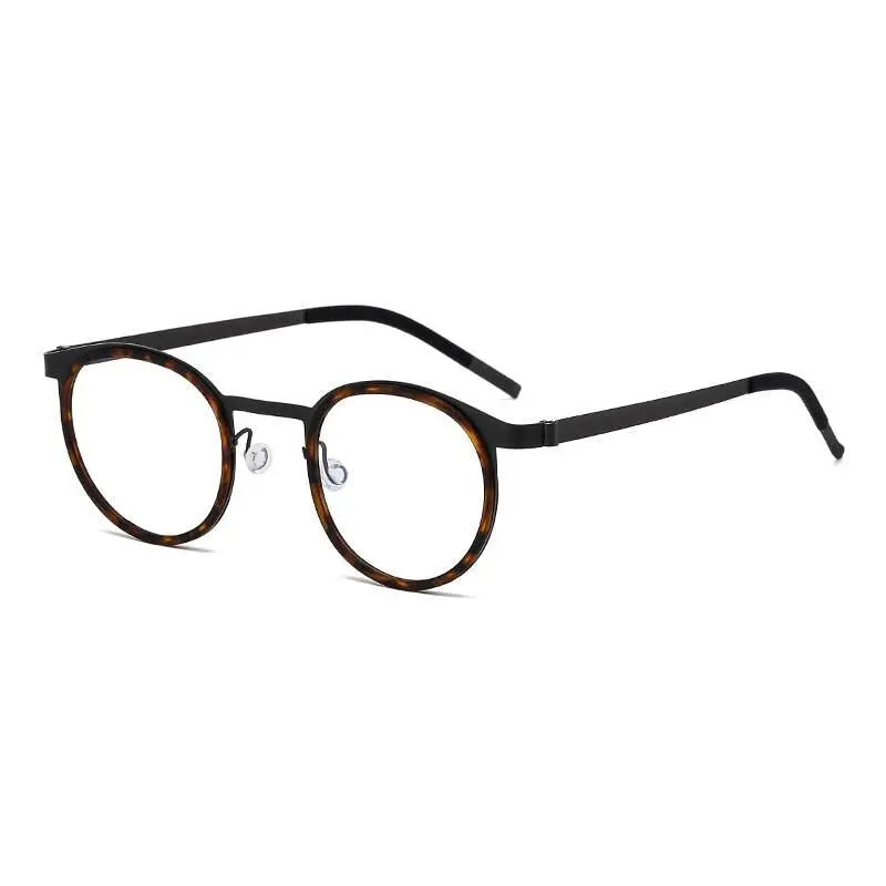 Unisex Round Full Rim Titanium Prescription Glasses 9704 — view 7 | Rx Spectacle