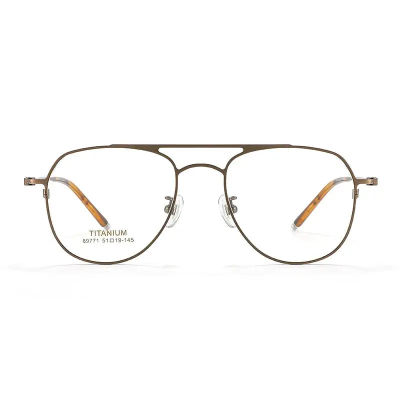 Unisex Oval Full Rim Titanium Double Bridge Prescription Glasses 89771 — view 3 | Rx Spectacle
