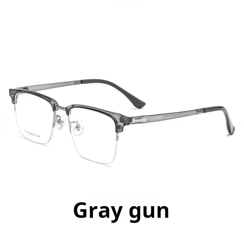 Men's Square Semi-Rimless Titanium Prescription Glasses 71016 — view 5 | Rx Spectacle
