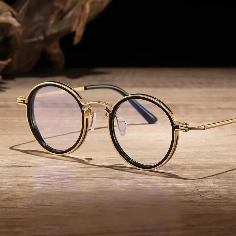 Women's Round Full Rim Titanium Prescription Glasses 410685 — view 3 | Rx Spectacle